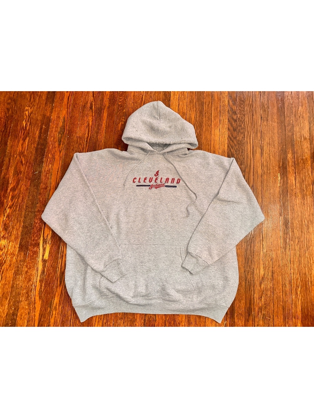 Vintage 2007 Cleveland Indians XL MLB Baseball Gray Hoodie Sweatshirt